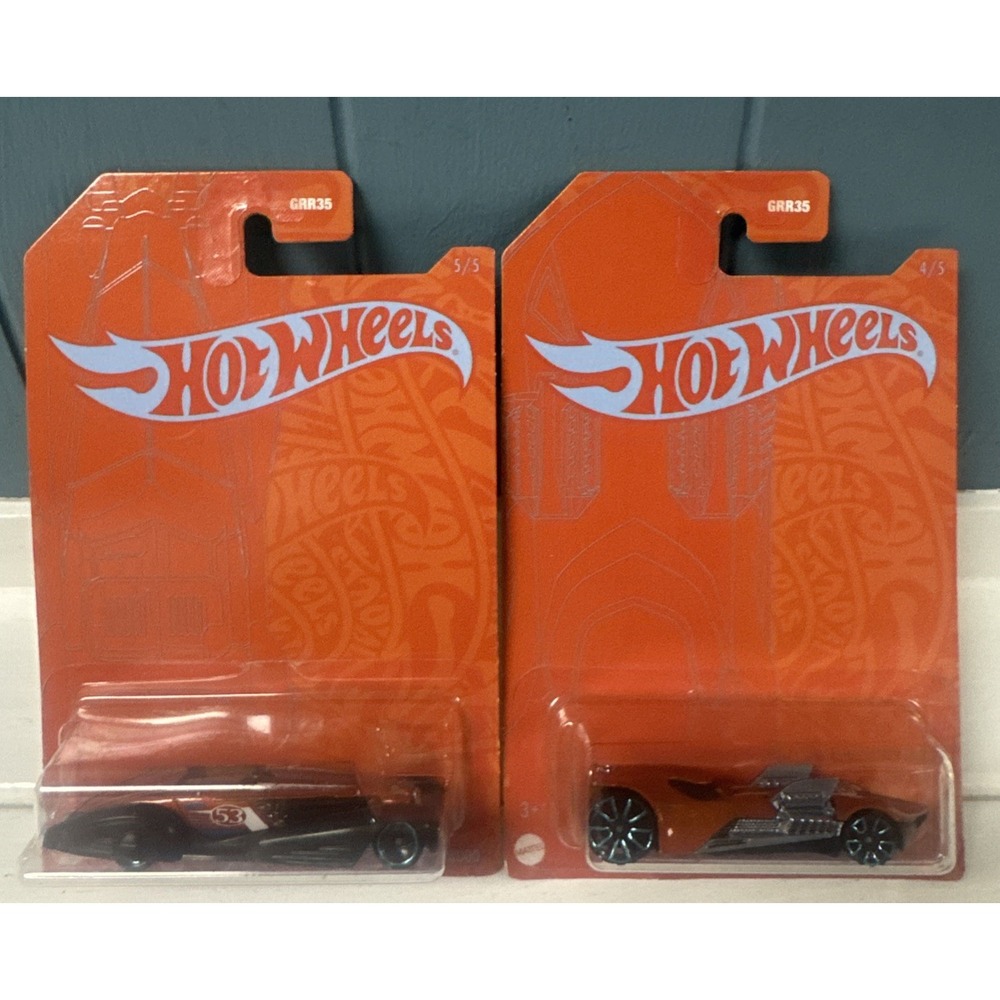 Hot Wheels Twin Mill III Blue + Custom Cadillac‎ Fleetwoid Orange Cardback